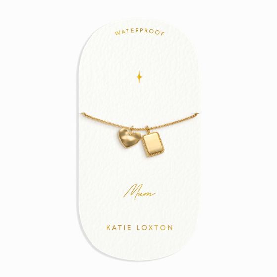 Katie Loxton 'Mum' Waterproof Gold Charm Bracelet | Item number KLJ6105