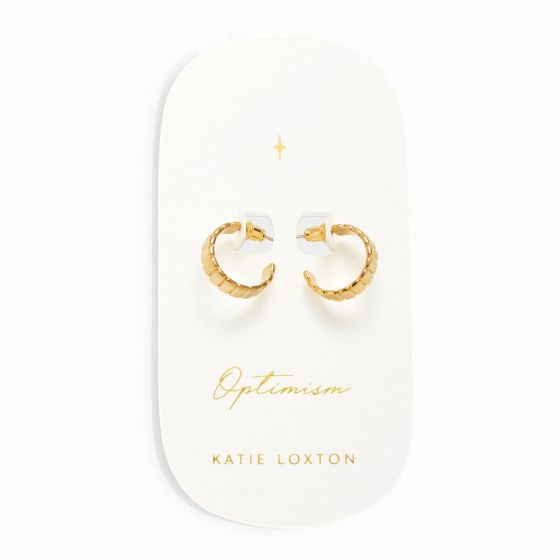 Katie Loxton 'Optimism' Waterproof Gold Amulet Hoop Earrings KLJ6130