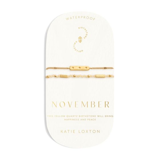 Katie Loxton 'November' Waterproof Gold Birthstone Bracelet KLJ6389