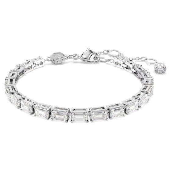 Swarovski Matrix Tennis Bracelet Baguette Cut - White with Rhodium Plating - 5707200