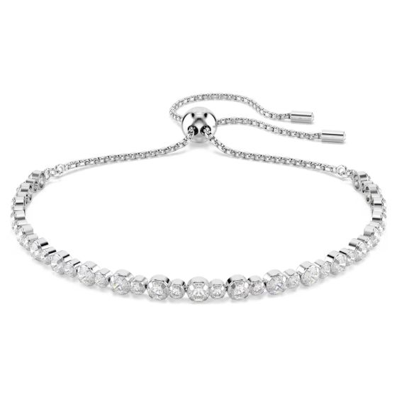 Swarovski Matrix Tennis Slider Bracelet - White with Rhodium Plating 5677813