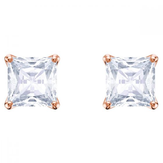 Swarovski Attract Pierced Earrings, White, Rose Gold Plating 5431895