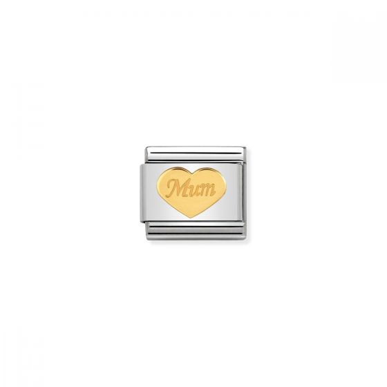 Nomination Classic Mum Heart Charm - 18k Gold - 030162/38
