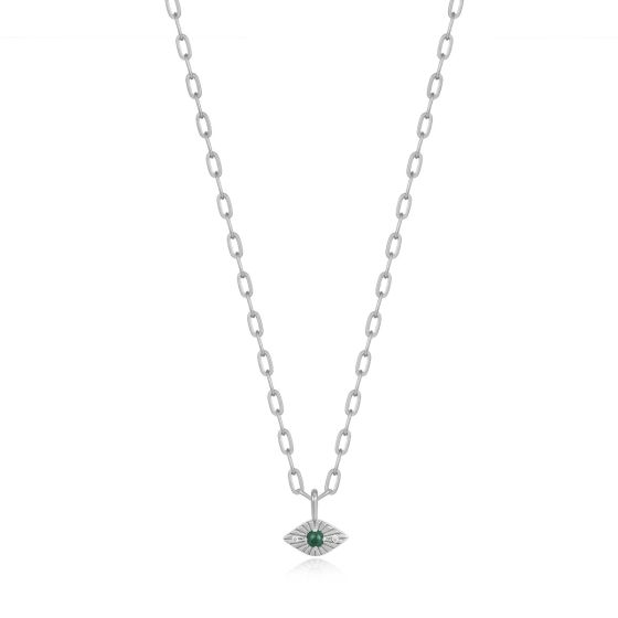 Ania Haie Malachite Evil Eye Silver Necklace N039-02H-M