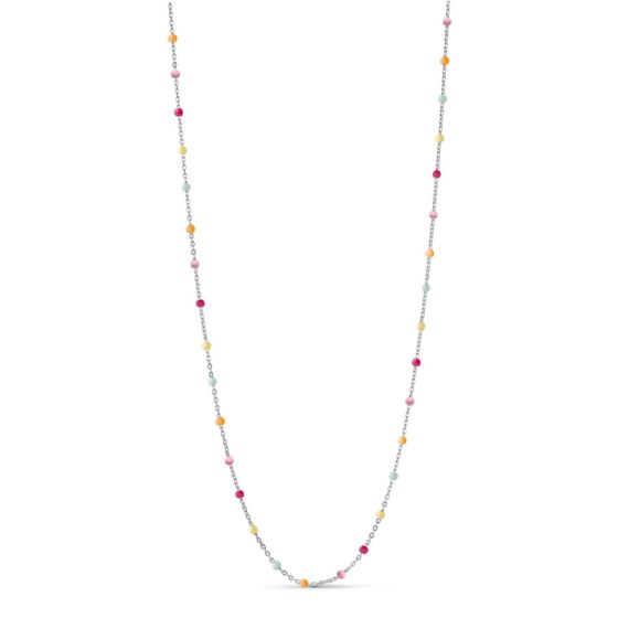 Enamel Copenhagen Lola Rainbow Silver Necklace. Item code N55S_rainbow.