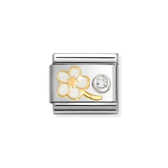 Nomination Classic Gold White Forget-Me-Not and Zirconia Charm 630302_10
