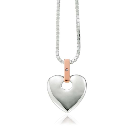 Clogau Cariad Silver and Diamond Big Heart Pendant SCA010