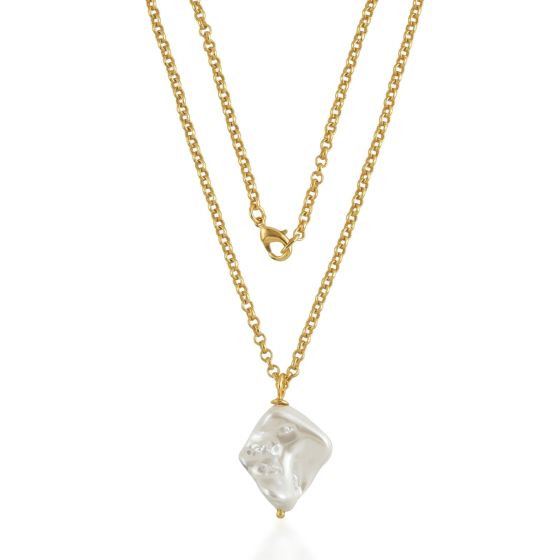 Shyla London Claye Baroque Pearl Gold Necklace