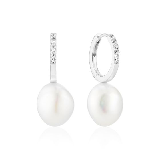 Sif Jakobs Padua Uno Pearl Earrings - Silver - SJ-E2443-PCZ