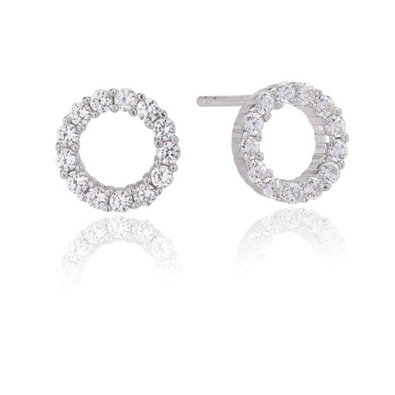 Sif Jakobs Biella Uno Piccolo Earrings - Silver with White Zirconia