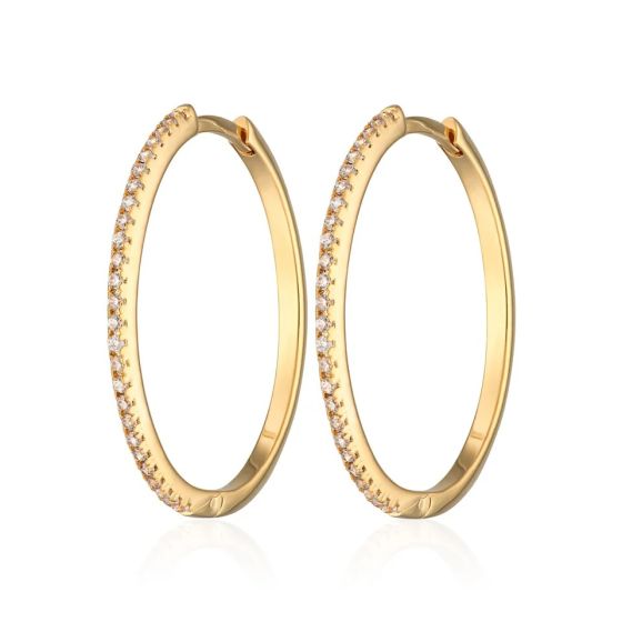 Scream Pretty Slim Sparkle Perfect Hoop Earrings - Gold SPG-64