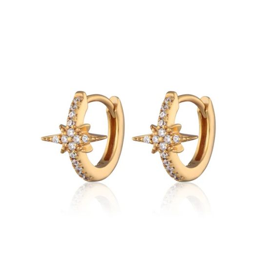 Scream Pretty Starburst Huggie Hoop Earrings - Gold