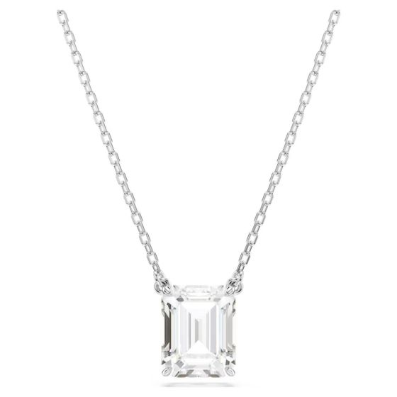 Swarovski Stilla Pendant Octagon Cut - White with Rhodium Plating - 5693405
