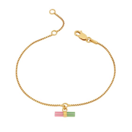 Rachel Jackson Watermelon Mini T-Bar Bracelet Gold TBB2WMGP