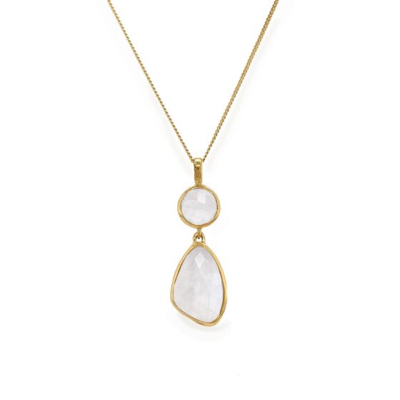 Sarah Alexander Tidal Rainbow Moonstone Double Drop Pendant