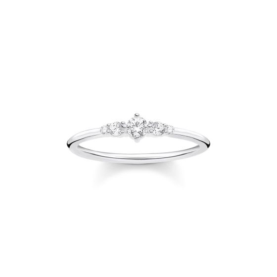 Thomas Sabo Slim White Zirconia Silver Vintage Ring TR2324-051-14