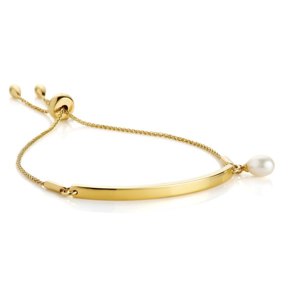 Jersey Pearl Viva Slider Bracelet - Yellow Gold