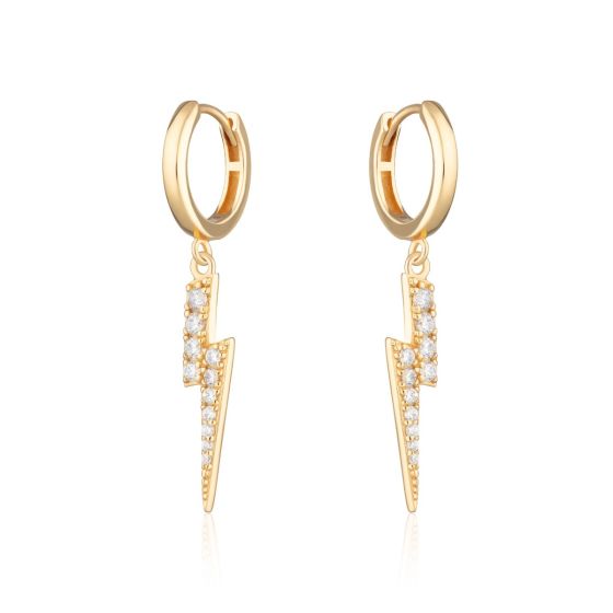 Scream Pretty Lightning Hoop Earrings - Gold SPG-260