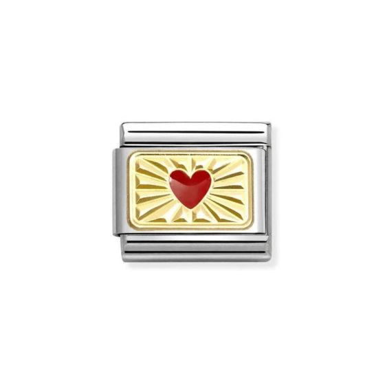 Nomination Classic Link Red Heart with Etched Detail - 030284_58