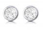 Brown & Newirth Round Brilliant Rub Over Diamond Earrings