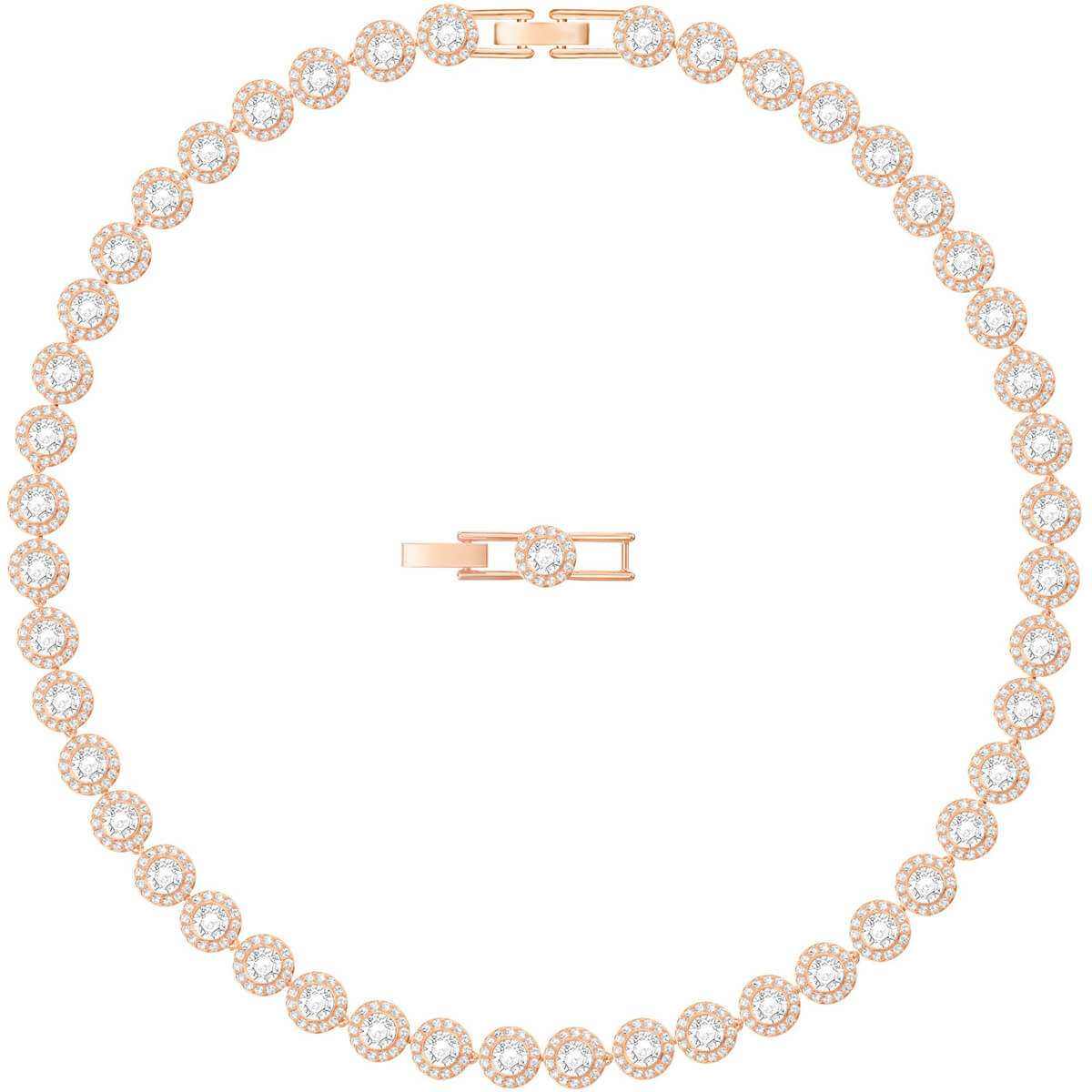 Swarovski Angelic All Around Necklace, White, Rose Gold Plating 5367845