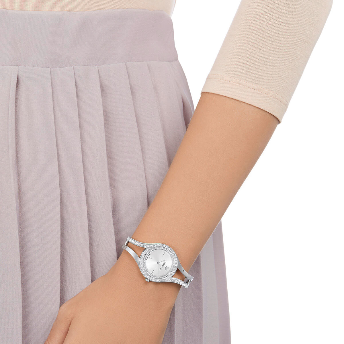 Swarovski Eternal Watch, Metal Bracelet, White, Silver Tone 5377545