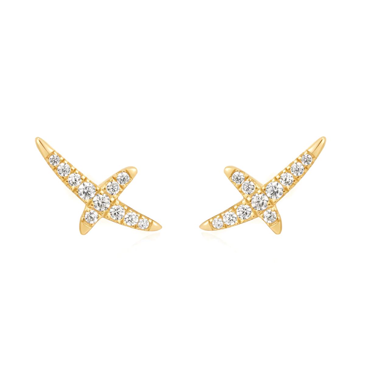Ania Haie Kiss Pavé Stud Earrings - Gold - E057_02G