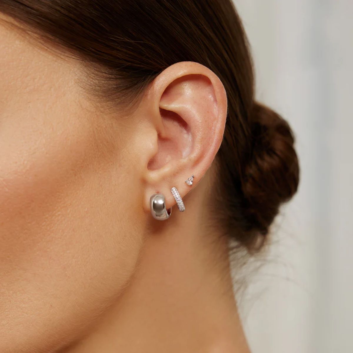 Ania Haie Chubby Small Huggie Hoop Silver Earrings - E064-04H