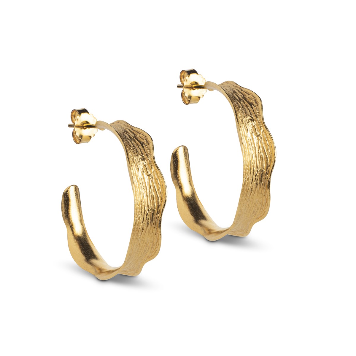 Enamel Copenhagen Ane Large Gold Hoop Earrings. Item code E288GM.