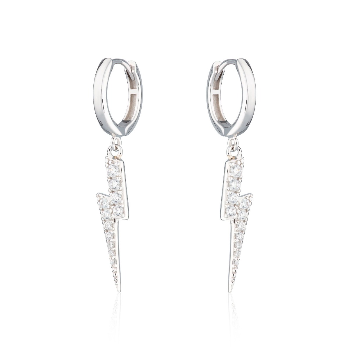 Scream Pretty Lightning Hoop Earrings - Silver