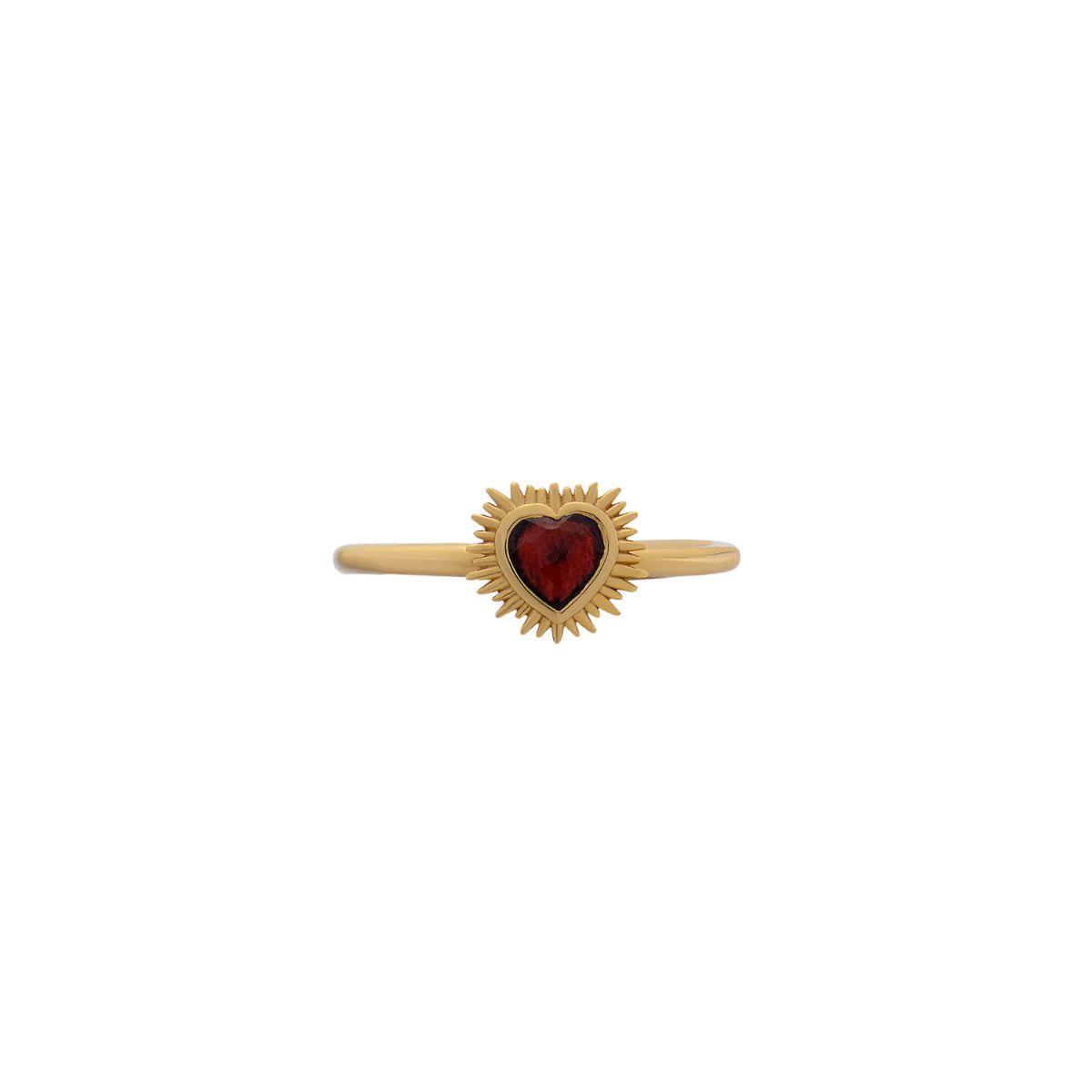 Rachel Jackson Adjustable Electric Love Mini Garnet Heart Ring Gold EGHR2GAGP