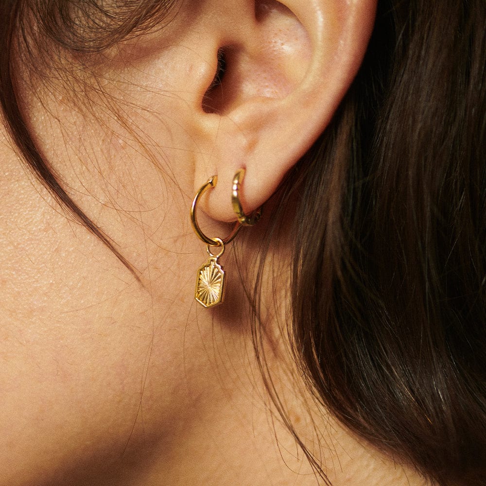 Daisy  Estée Lalonde Sunburst Shield Charm Earrings - Gold ELE15_GP