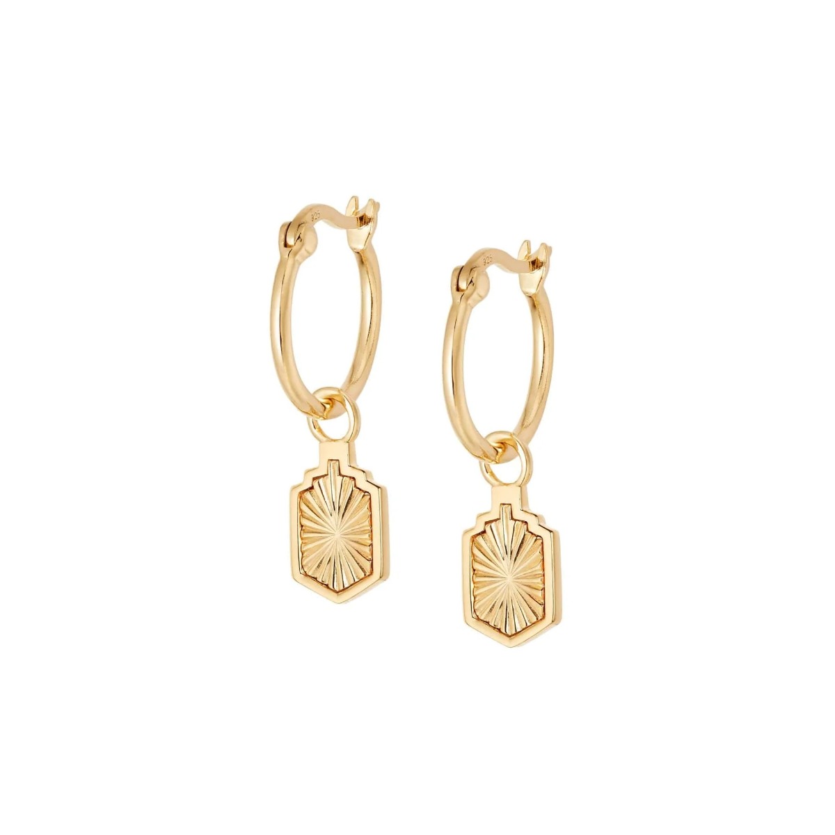 Daisy  Estée Lalonde Sunburst Shield Charm Earrings - Gold ELE15_GP