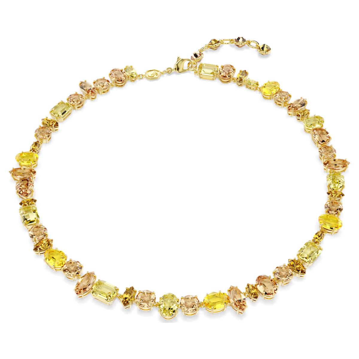 Swarovski Gema Tennis Necklace Mixed Cuts - Yellow with Gold Tone Plating - 5718071