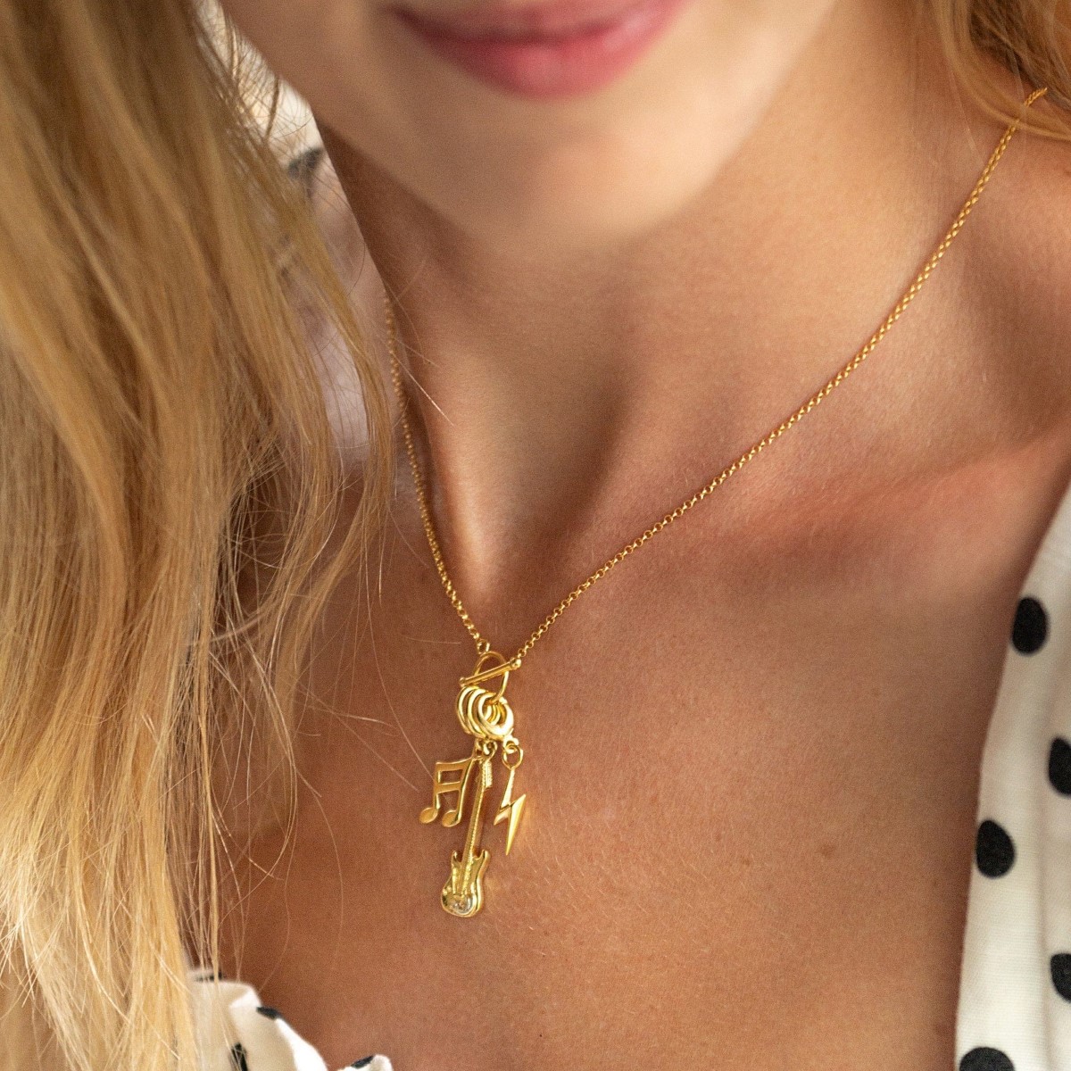 Lily Charmed Lightning Bolt Charm Gold