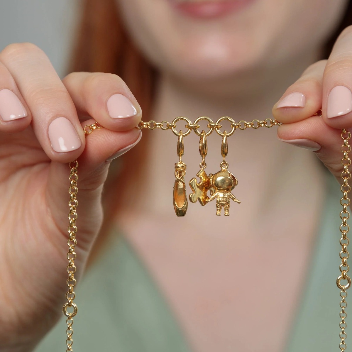 Lily Charmed Trinity Charm Collector Necklace Gold - item number CHCGTRIN