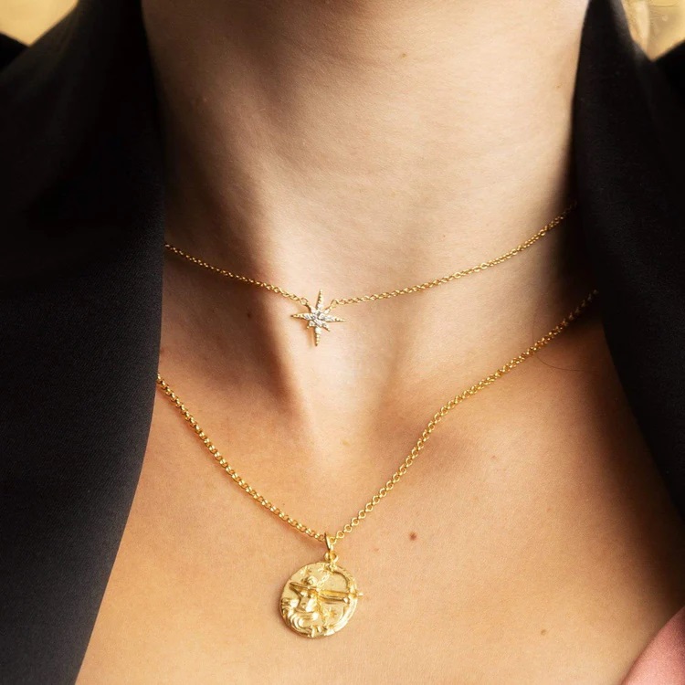 Scream Pretty Starburst Necklace with Slider Clasp - Gold