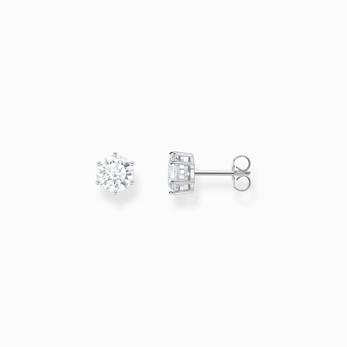 Thomas Sabo Silver Stud Earrings with 7mm Brilliant Cut White Zirconia