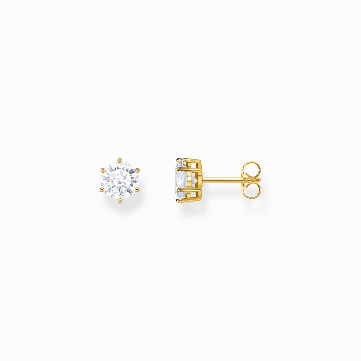 Thomas Sabo Ear Studs with Big White Zirconia - Gold - H2300-414-14
