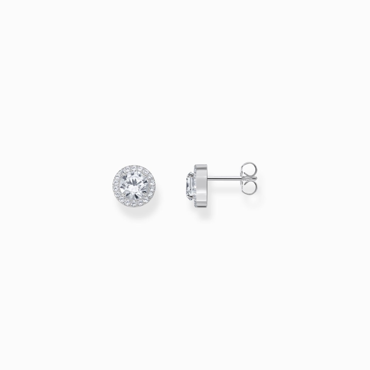 Thomas Sabo Silver Halo Stud Earrings with White Zirconia H2304-051-14