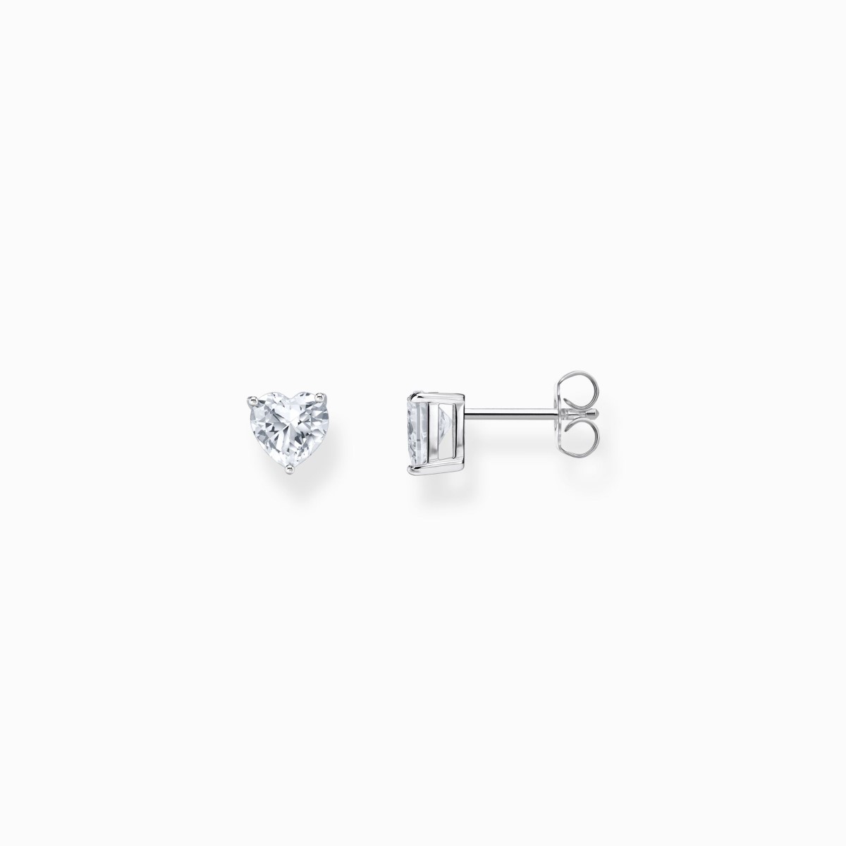 Thomas Sabo Silver Heart Stud Earrings with White Zirconia H2306-051-14