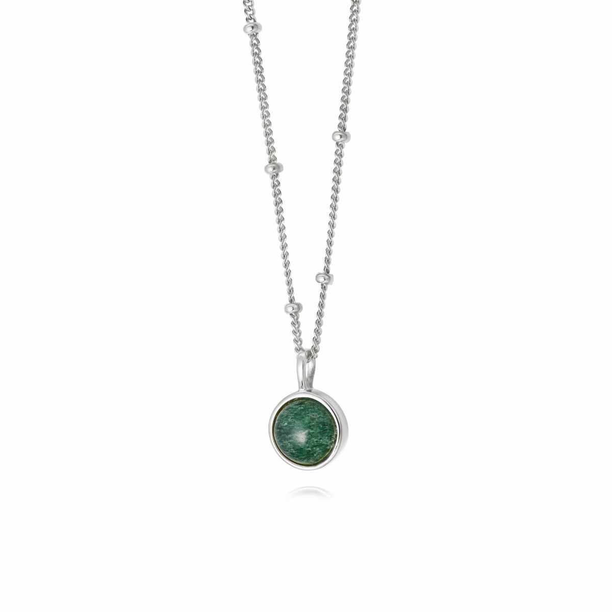 Daisy Green Aventurine Healing Necklace - Silver HN1001_SLV