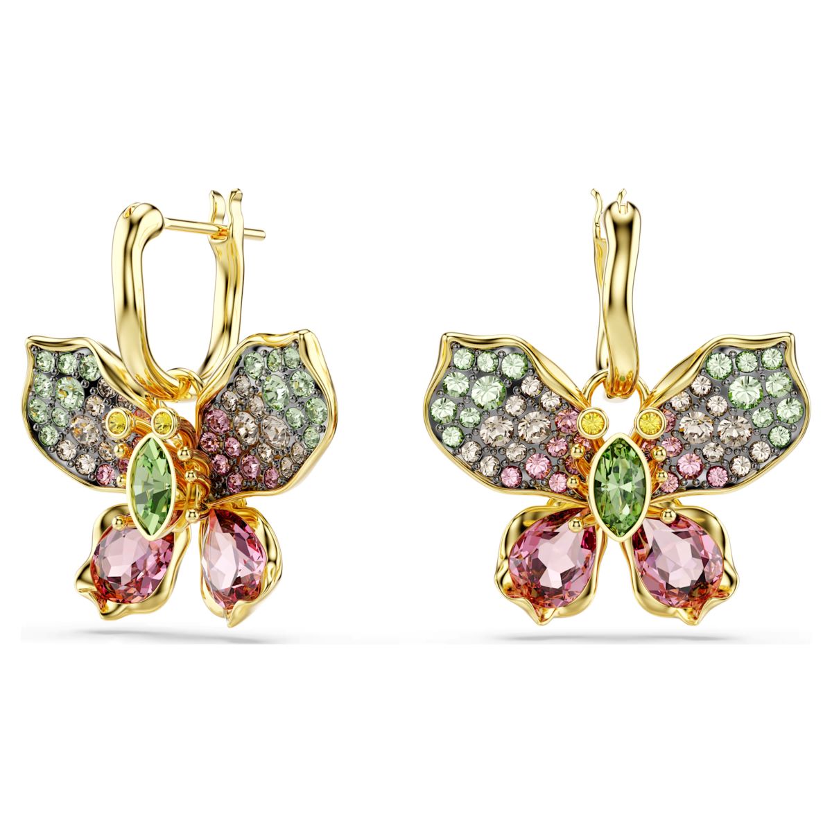Swarovski Idyllia Butterfly Drop Earrings - Multicolored with Gold Tone Plating - 5709953