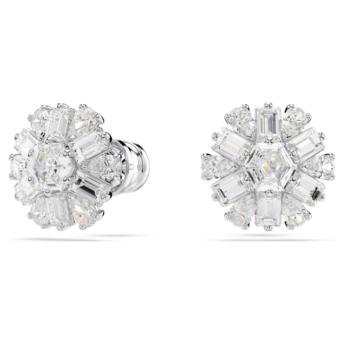 Swarovski Idyllia Snowflake Stud Earrings - White with Rhodium Plating 5691483