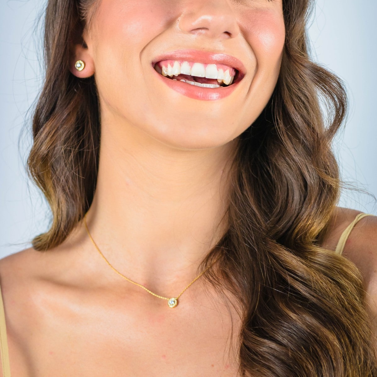 Georgini Milestone White Zirconia Halo Pendant - Gold IP1164G