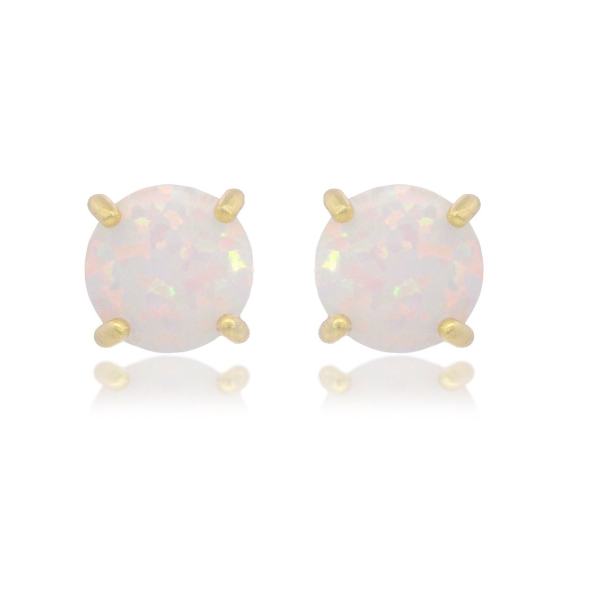 Georgini Opal Glow White Created Opal Stud Earrings - Gold. Item code: IE1182G