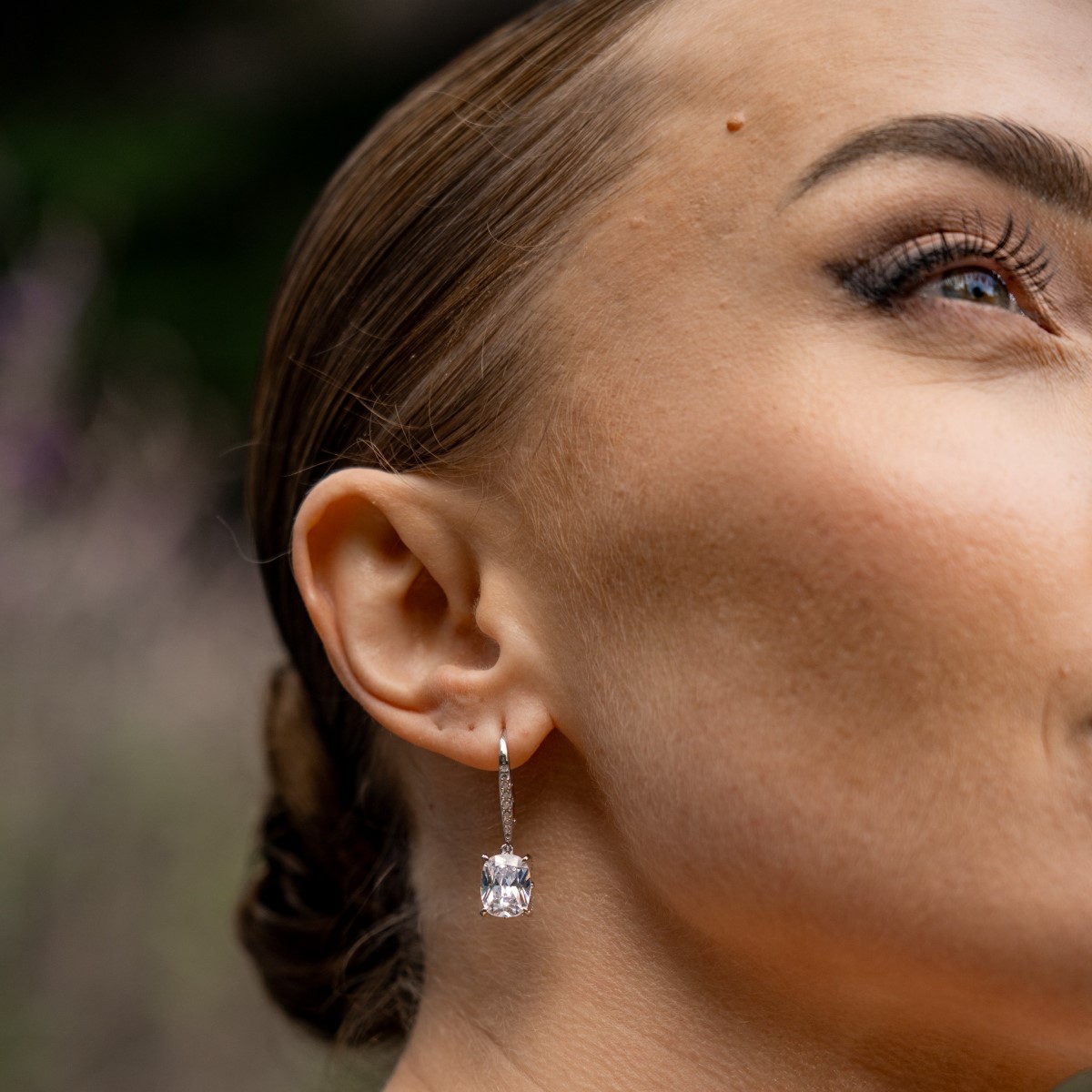 Georgini Sydney Soiree Elaine Cushion Cut Drop Earrings - Silver IE1190W