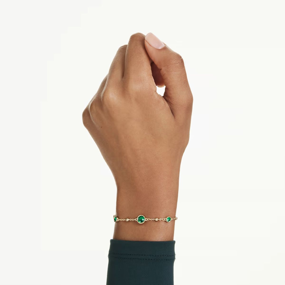 Swarovski Imber Bracelet Round Cut - Green with Gold Tone Plating - 5730676