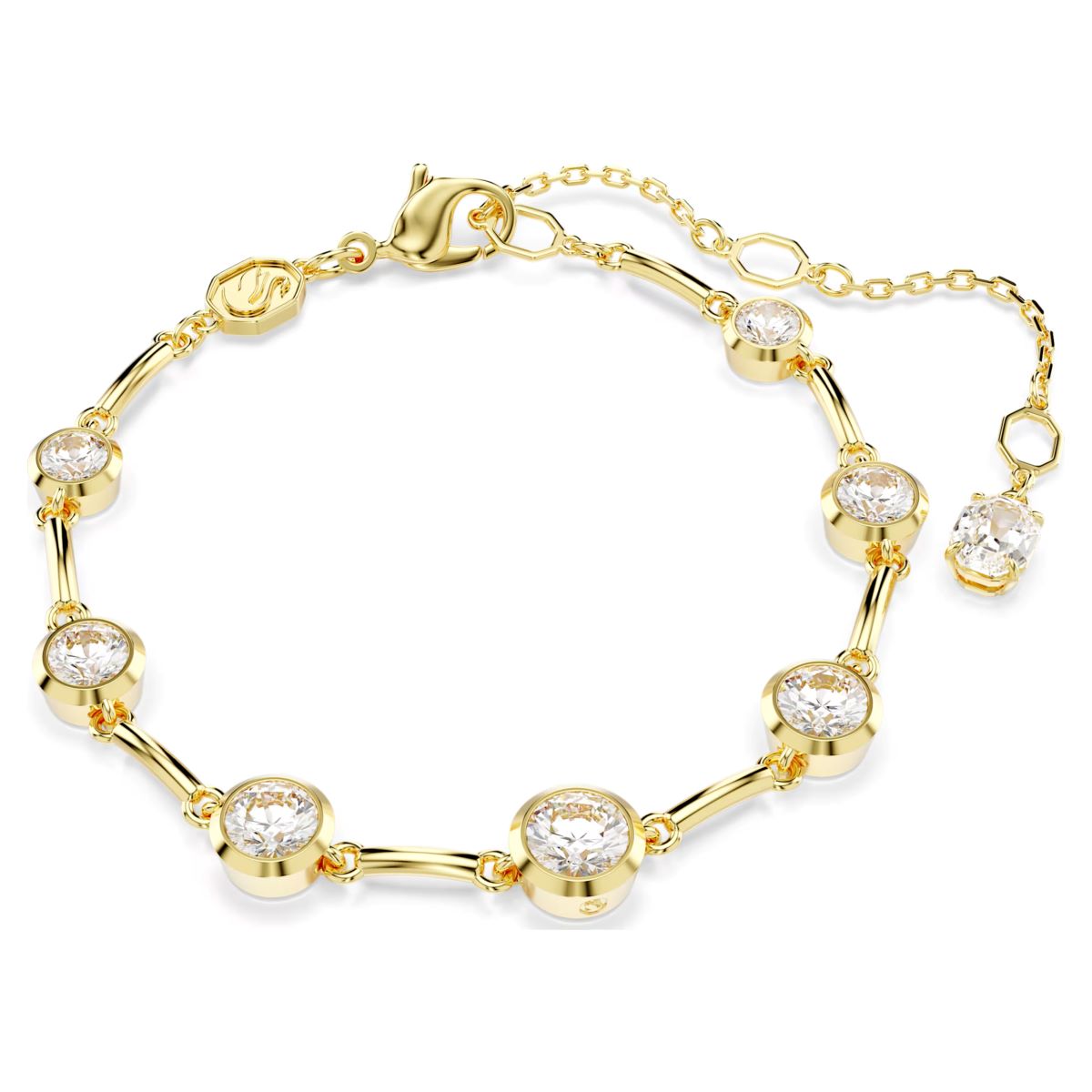 Swarovski Imber Tennis Bracelet Mixed Round Cuts - White with Gold Tone Plating - 5705465