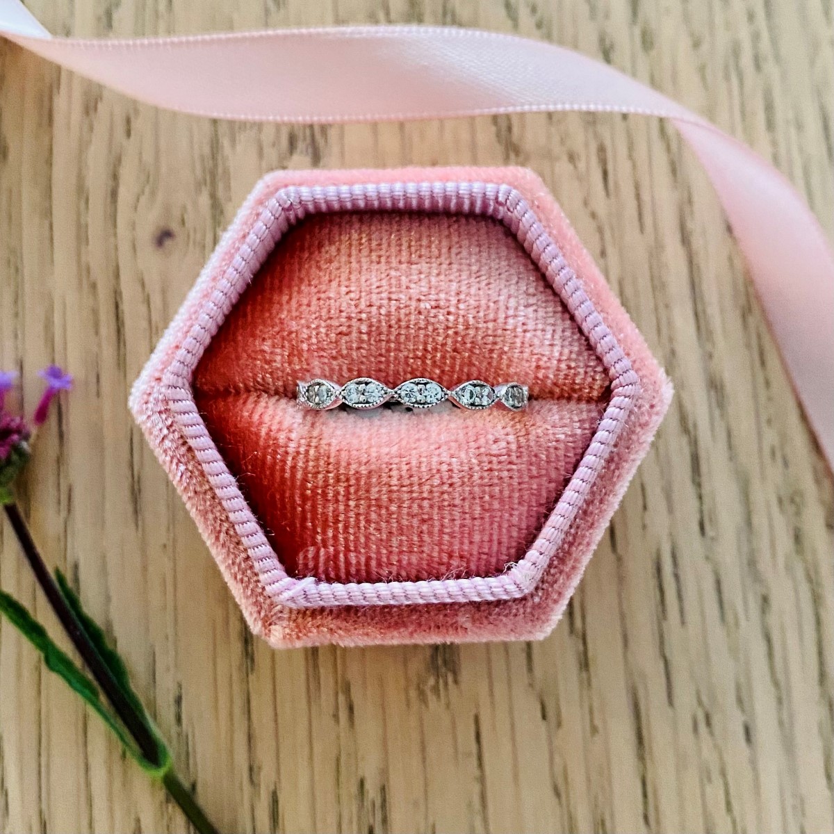 Raphael Collection Full Eternity Ring - Round Brilliant Grain Set Marquise Shape